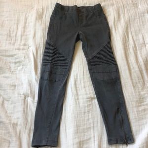 grey moto pants